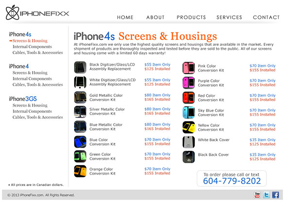 iPhoneFixx Website Design
