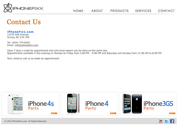 iPhoneFixx Website Design